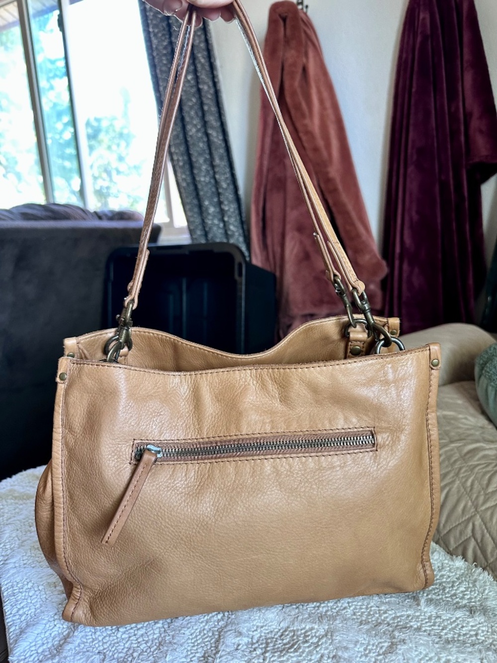 American Leather Co. Lennox Triple Entry Satchel. - Picture 2 of 10